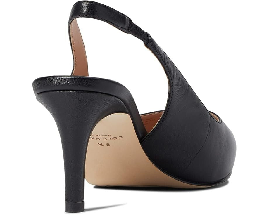 Женские туфли-лодочки Cole Haan Vandam W26827 на каблуках, черные, кожаные, с открытой пяткой, ZOGG591 — фото 3