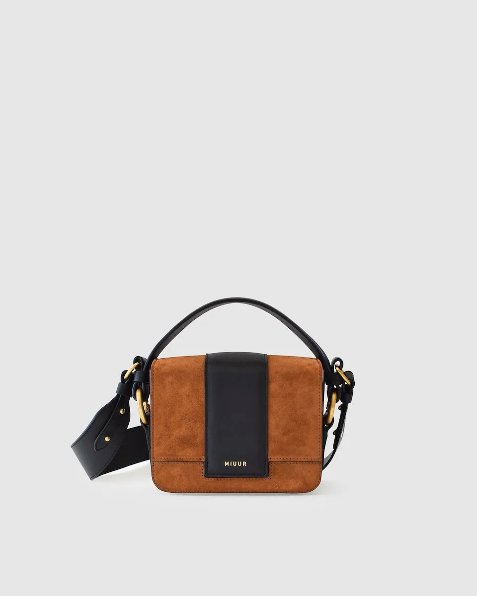 

Сумка-трансформер в сумку через плечо из замши и кожи коричневого и черного цветов Miuur, светло-коричневый