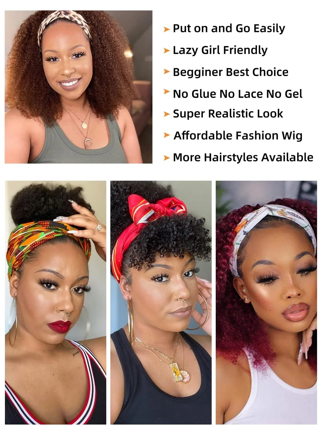 Парик с повязкой из афро-кудрявых натуральных волос Remy от Real Hair, 12 дюймов, 180% плотности Romface — фото 3