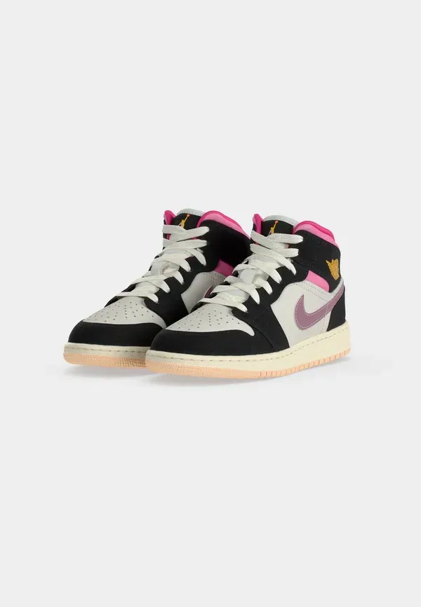 Кроссовки Air 1 Mid SE Jordan, black/university gold-coloured/sail/pinksicle/iced carmine/crimson tint, черный/университетский золотой/парус/розовый/ледяной кармин/кримсоновый оттенок — фото 3
