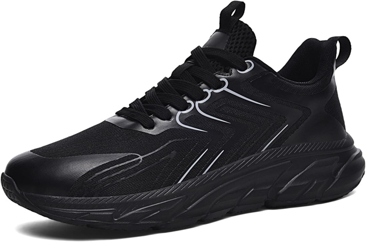 

Мужские дышащие кроссовки из сетки для ходьбы, легкие беговые кроссовки, мягкие теннисные и баскетбольные повседневные обувные варианты для улицы Generic, черный