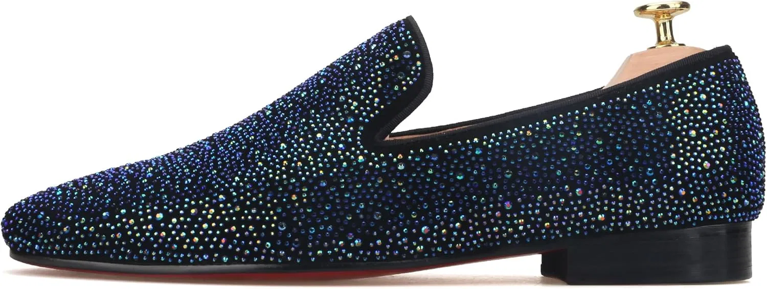 Тапочки с кристаллами Ferrucci, синие FERUCCI