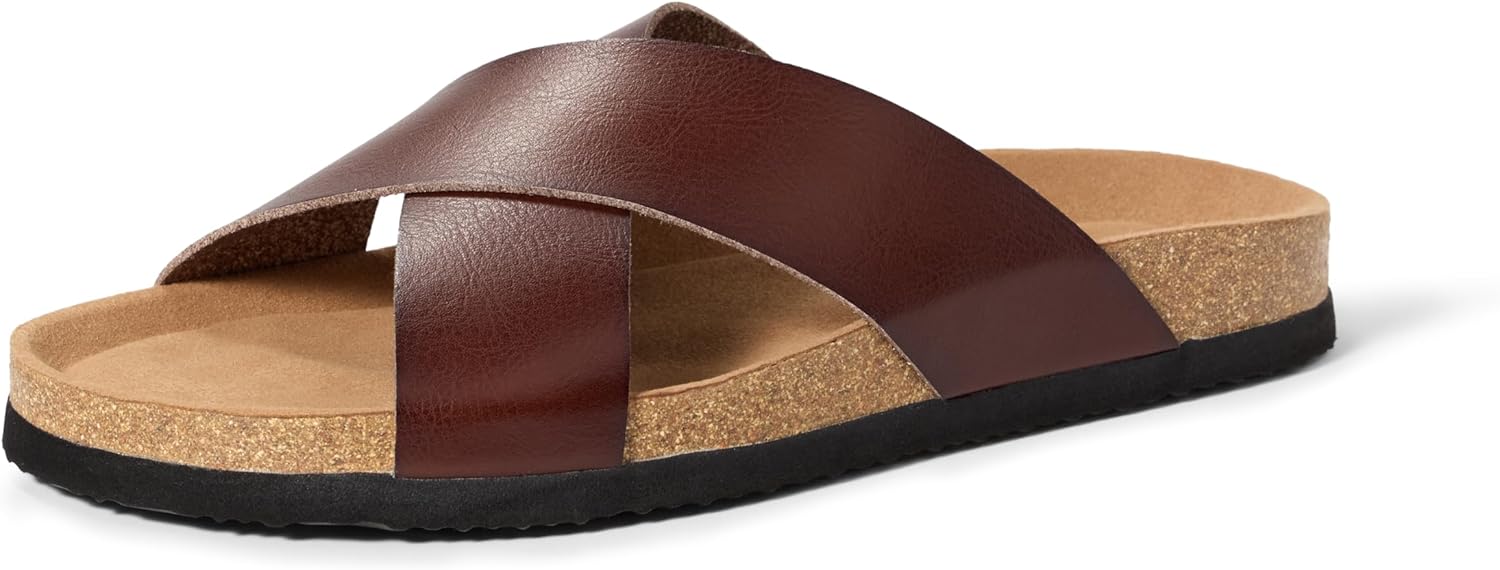 

Мужские сандалии Amazon Essentials с перекрестными ремешками, коричневый