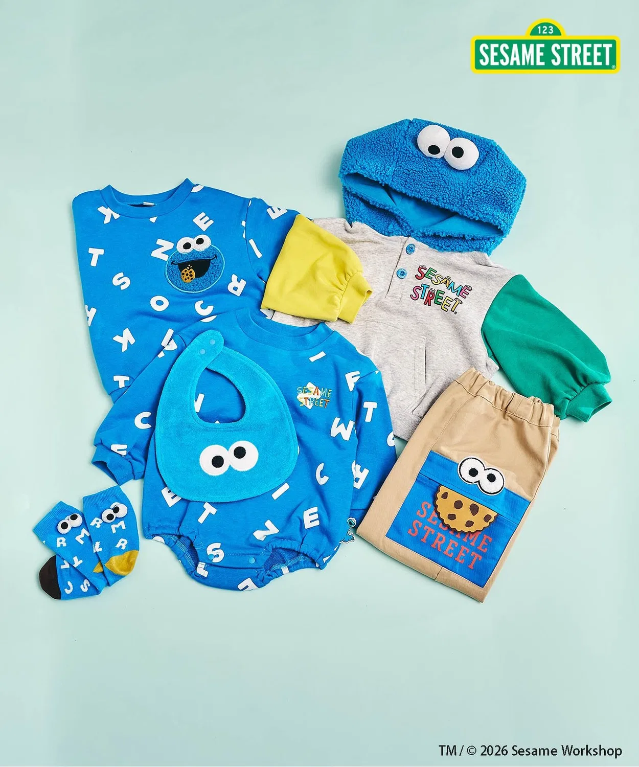 Боди и слюнявчик набор Sesame Street Элмо и Куки Монстр — фото 4