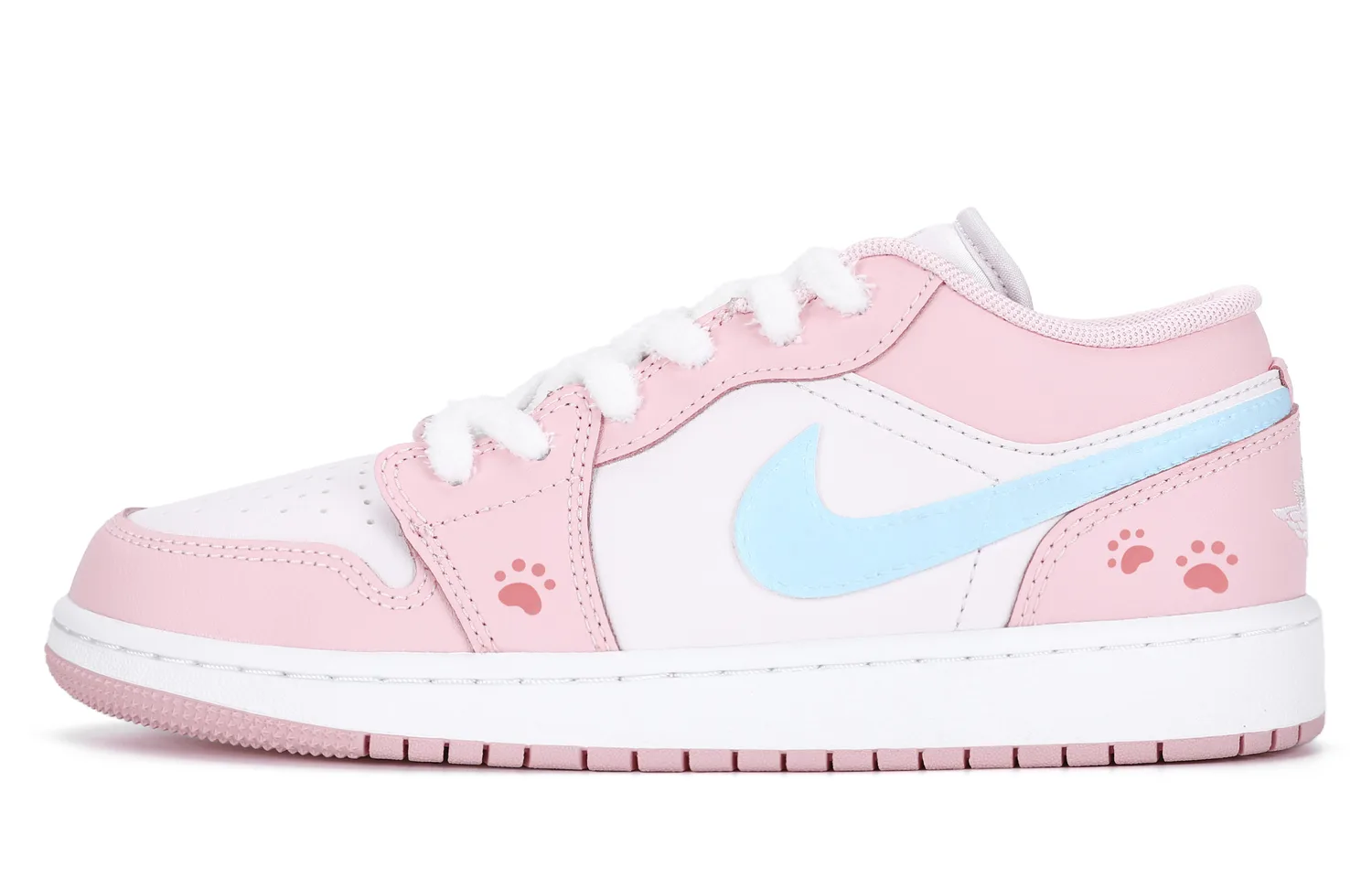 Jordan Кроссовки Air 1 Low top для детей, баскетбольные, сине-розовые