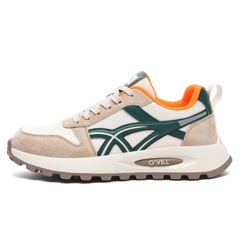 

G＇VILL G'VILL Повседневные мужские низкие кроссовки с амортизацией, увеличенной высотой, устойчивостью к истиранию и скольжению черно-оранжевые, цвет Black Orange