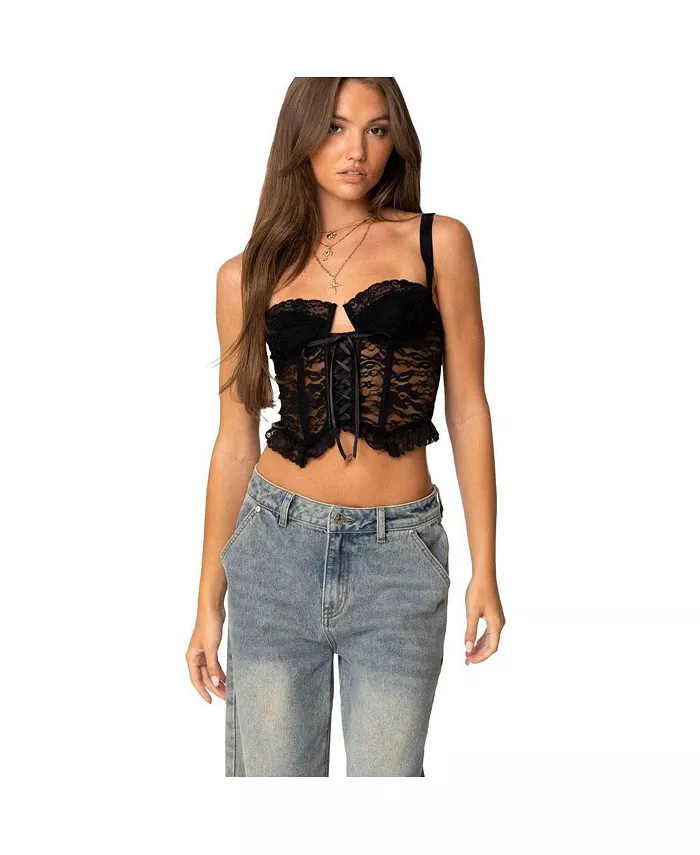 

Женский корсет Josslyn Sheer Lace Edikted, черный