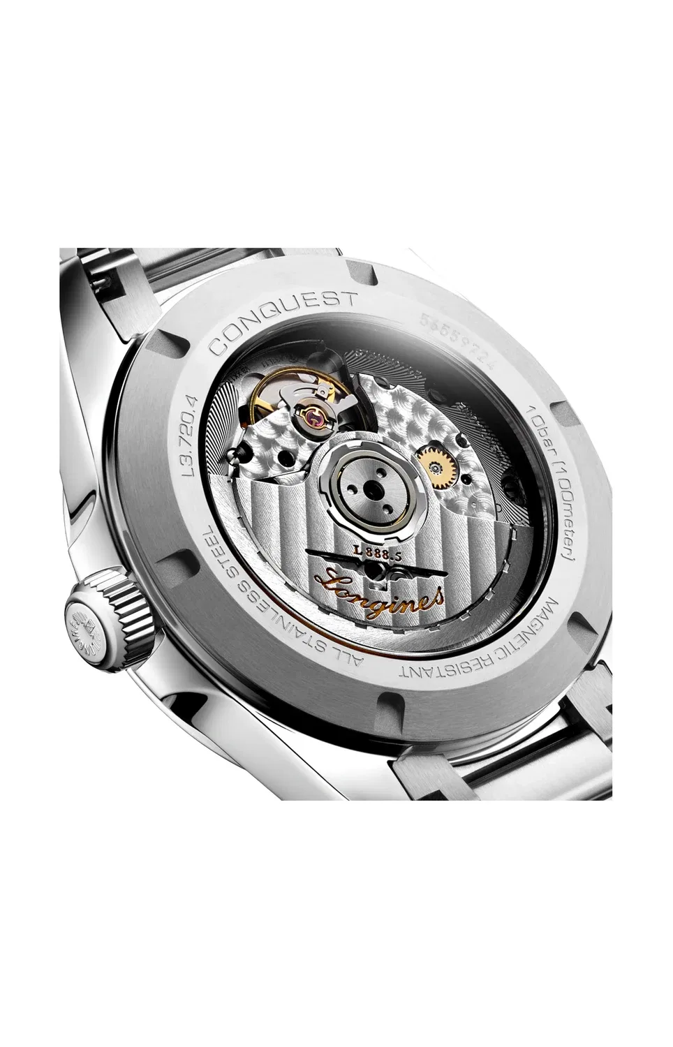 Конквест 38 мм - L3.720.4.62.6 LONGINES, черный — фото 4
