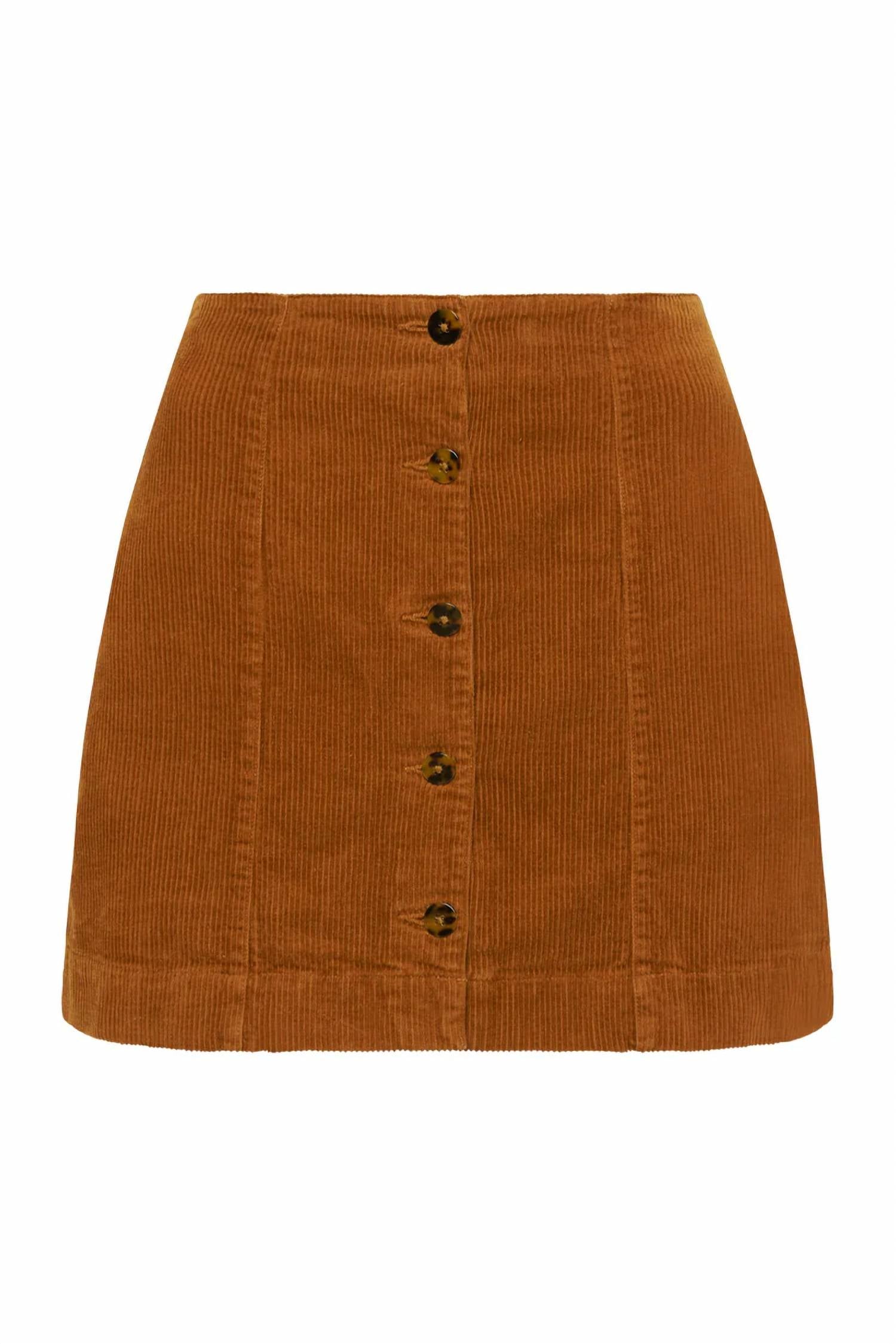 

Мини-юбка Faye Corduroy цвета карамели SPELL, цвет caramel