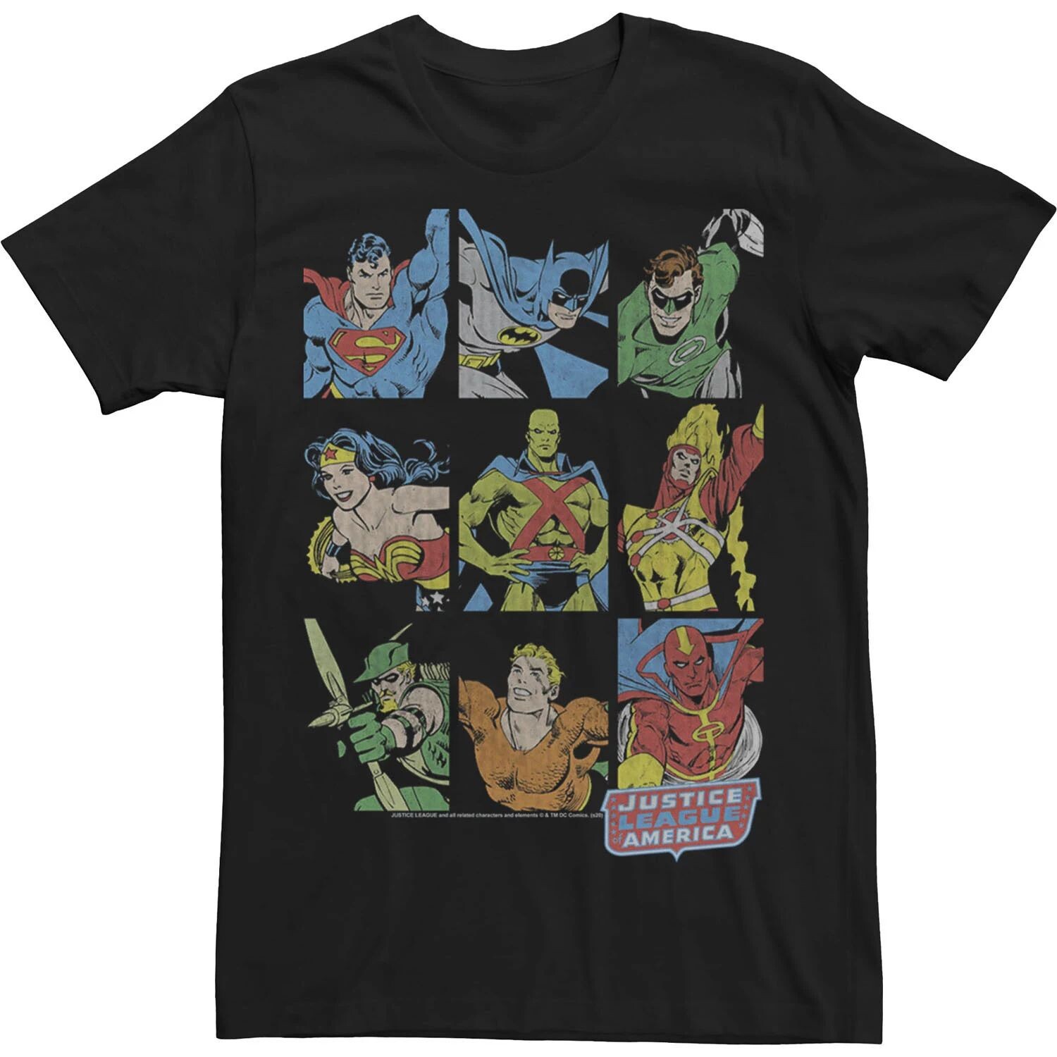 

Мужская футболка с логотипом Justice League Justice Boxes Licensed Character