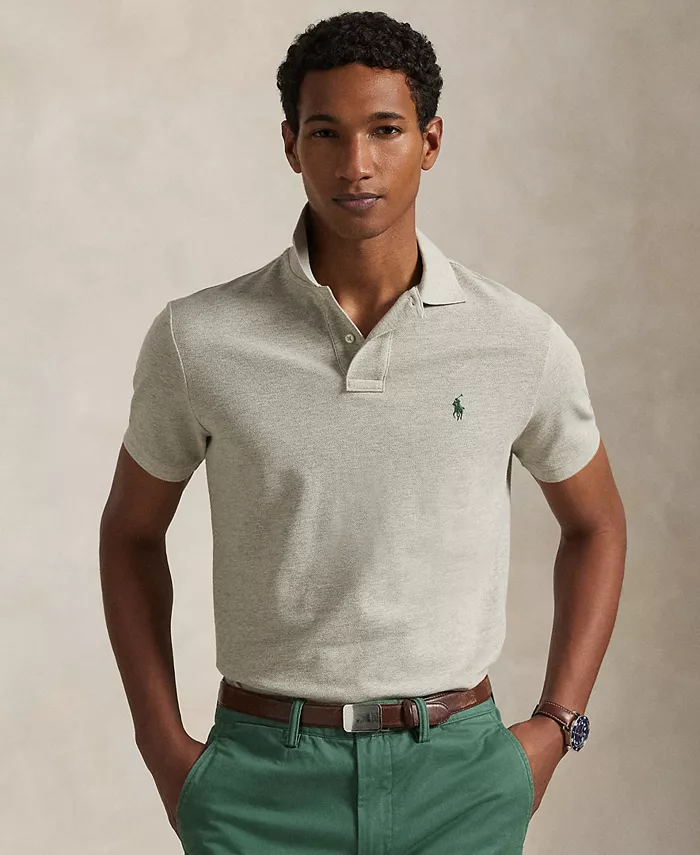 

Мужская классическая поло с сетчатой тканью Polo Ralph Lauren, серый