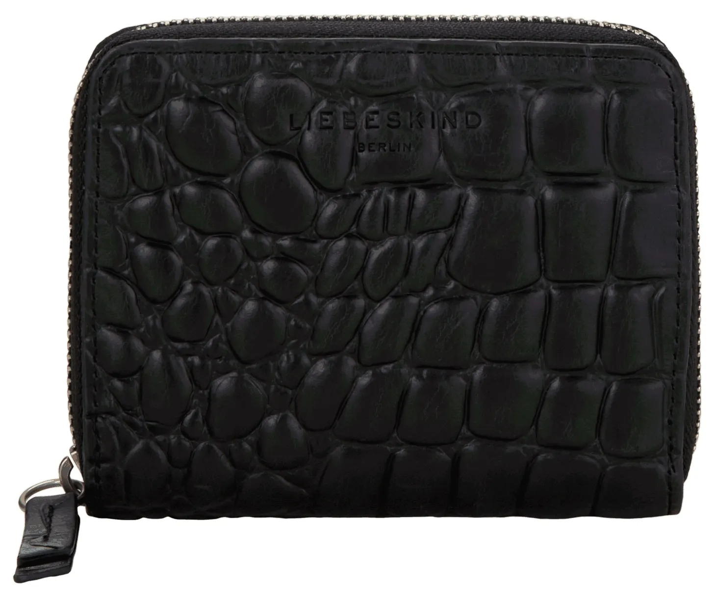 

Кошелек Liebeskind Berlin "Croco Conny", имитация крокодила, через плечо, сертифицирован LeatherWorkingGroup, черный