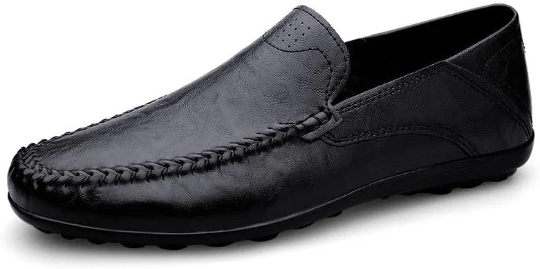 Лоферы Leather Light Weight Mens Loafers, Black PUGHGAETZF — фото 4