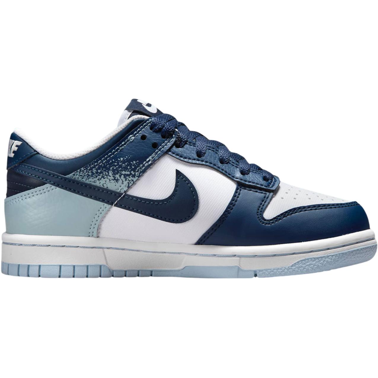 Nike Кроссовки для скейтбординга низкие детские с технологией Dunk Cushioning, износостойкие, белые/Marine Blue — фото 3