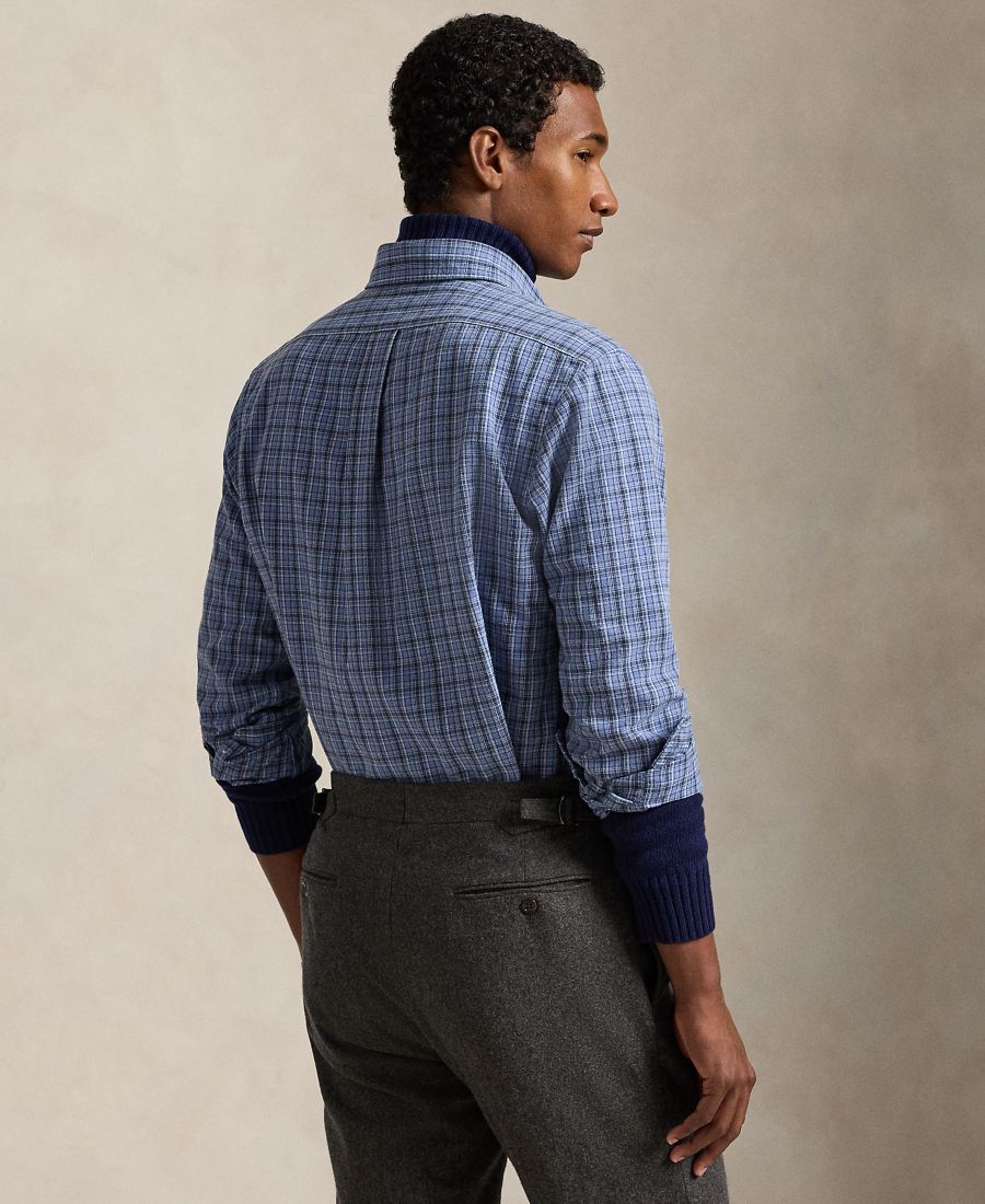 Мужская рубашка Оксфорд Polo Ralph Lauren, Blue Heather Multi — фото 3