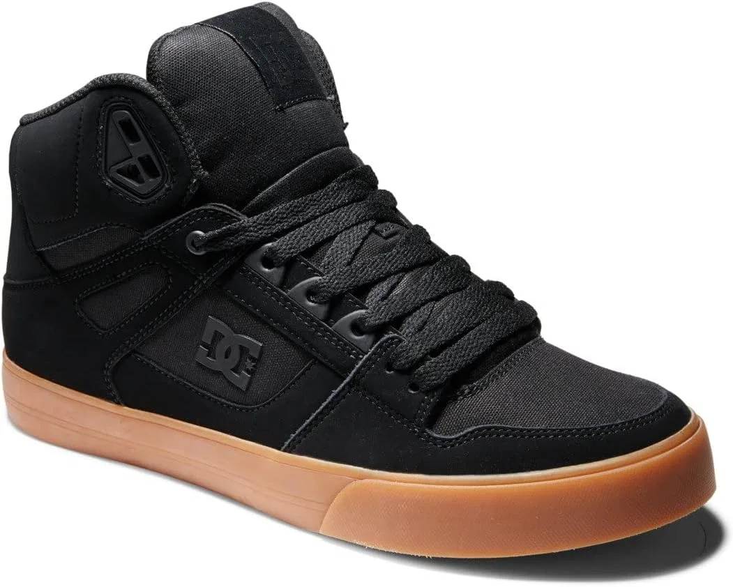 Кроссовки для скейтбординга DC Pure High Top, черно-жевательная резина — фото 3
