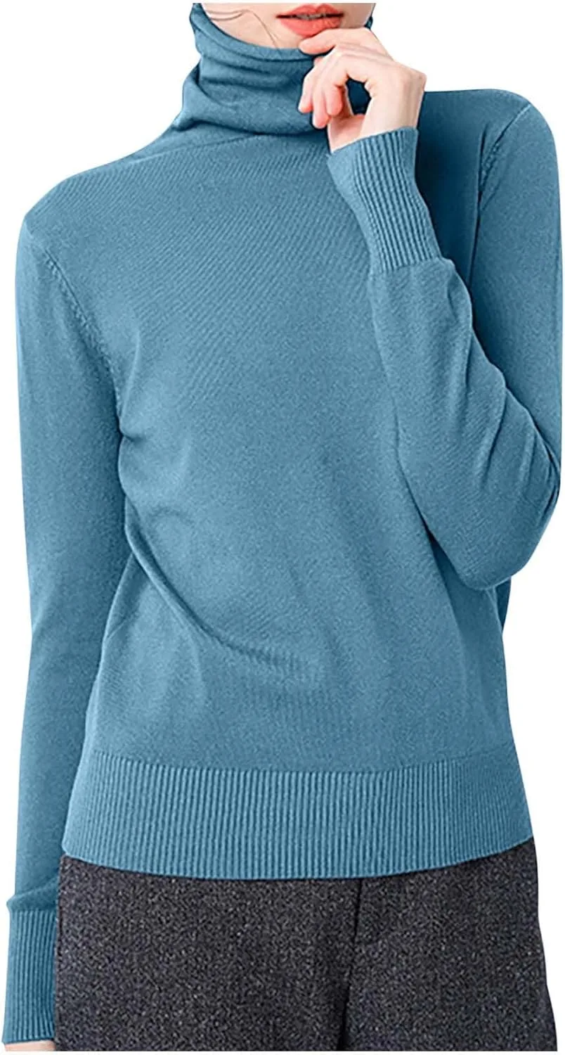 

Женский свитер с длинными рукавами и воротником-стойкой, легкий трикотажный пуловер