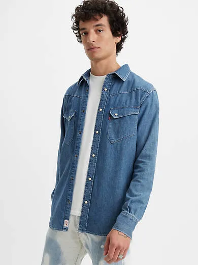 

54 лонгхорн рубашка в стиле вестерн Levi's, цвет Medium Indigo Stonewash - Medium Wash