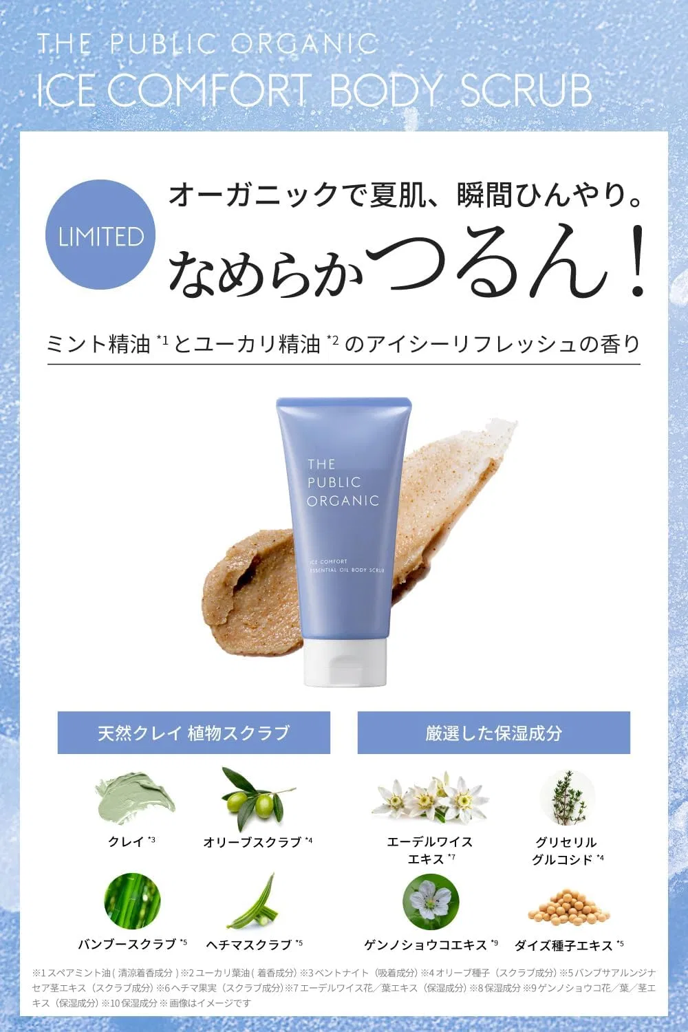 Скраб для тела The Public Organic Ice Comfort Essential Oil Body Scrub, 180 г