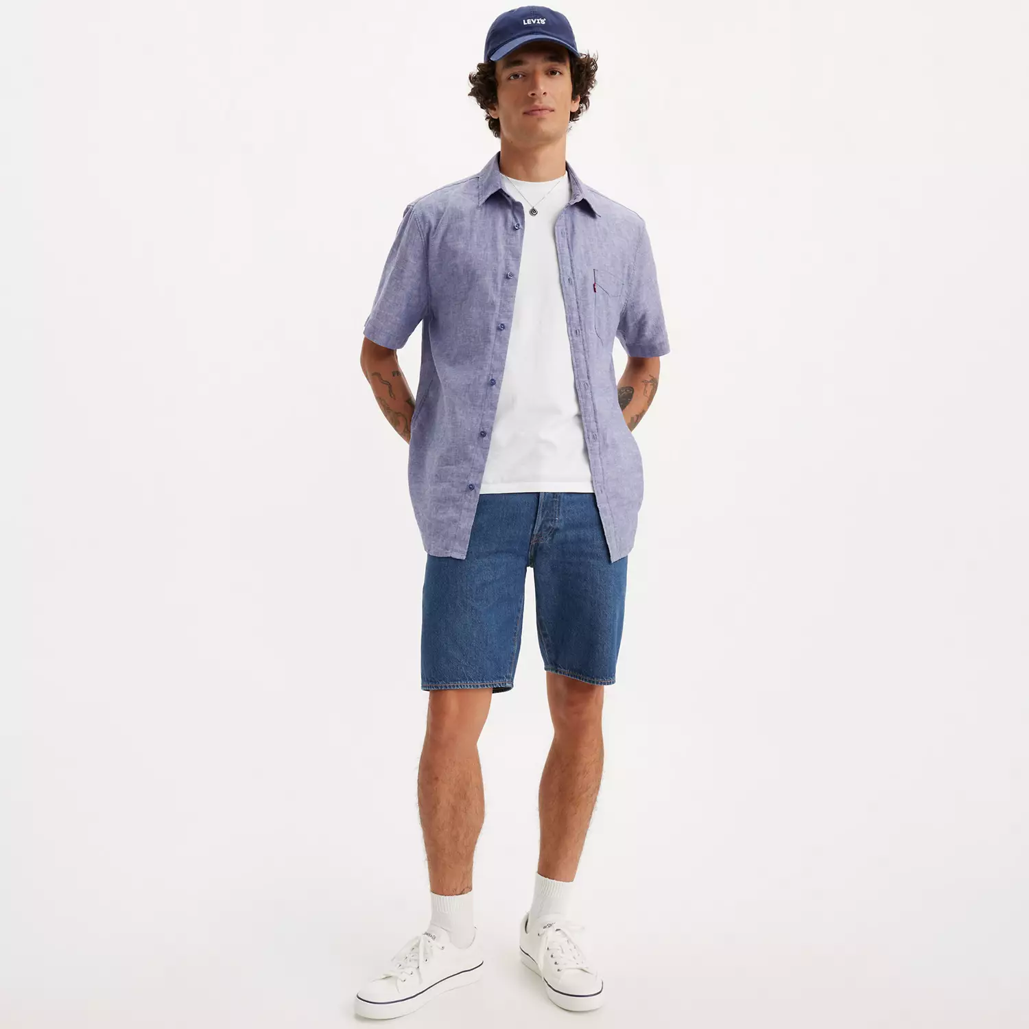 

Легкие мужские шорты 501 оригинального кроя шириной 11 дюймов Levi's, цвет Chips & Dip - Dark Wash