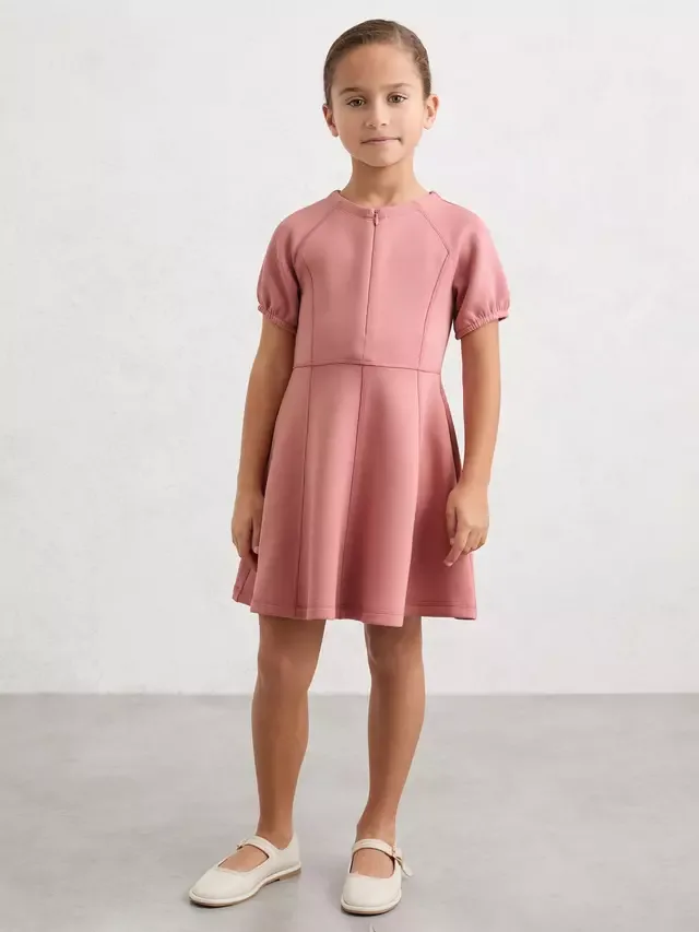 Детское платье Jenny из модальной смеси с пышными рукавами, розовое Reiss