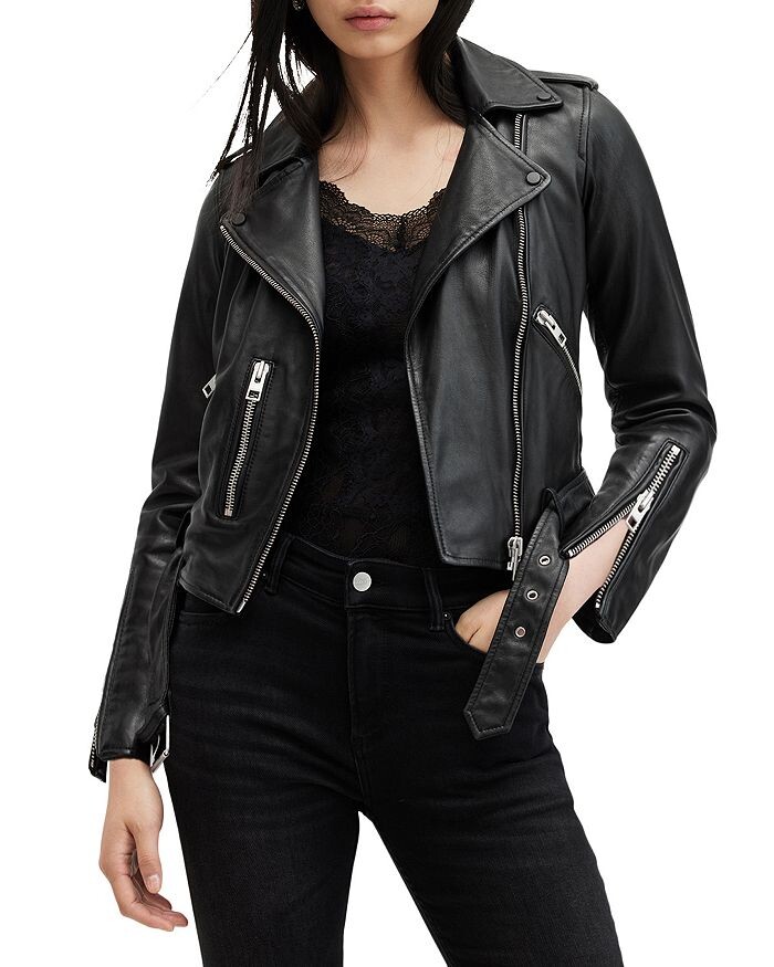 

Кожаная байкерская куртка ALLSAINTS Balfern, черный