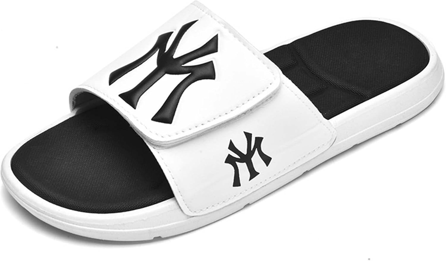 

Мужские летние шлепанцы, сандалии с модными плоскими каблуками, из ПУ, удобные, мягкие, противоскользящие Generic, белый