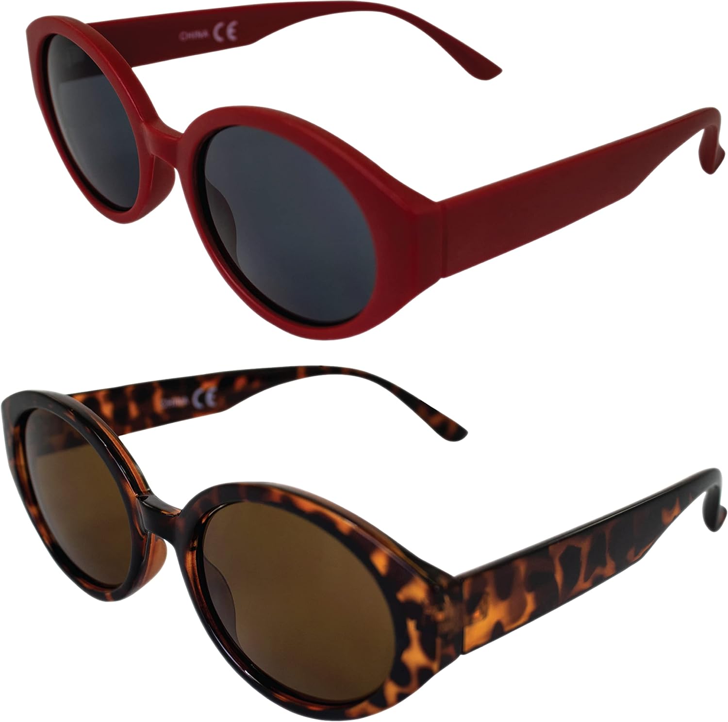 

Женские солнцезащитные очки AlterImage Jackie Fashion Retro (2 пары): красная оправа с дымчатыми линзами и черепаховая оправа с коричневыми линзами, Red-smoke/Tortoise-brown