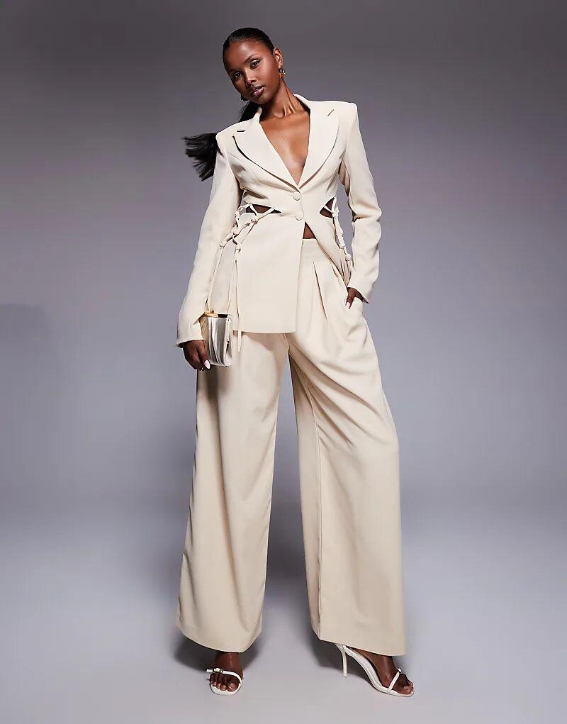 

Широкие брюки ASOS LUXE Coord в цвете «песок»