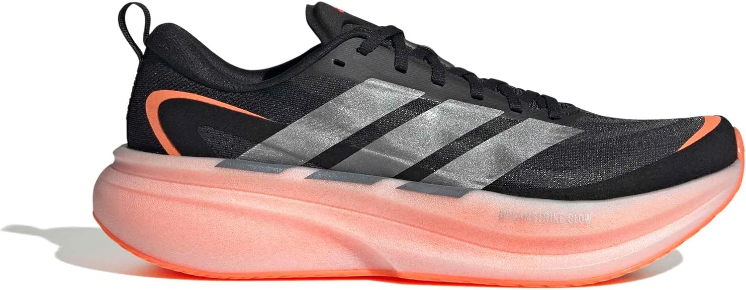 Мужские беговые кроссовки Adidas Supernova Glide, Core Black Iron Met Lucid Orange — фото 2