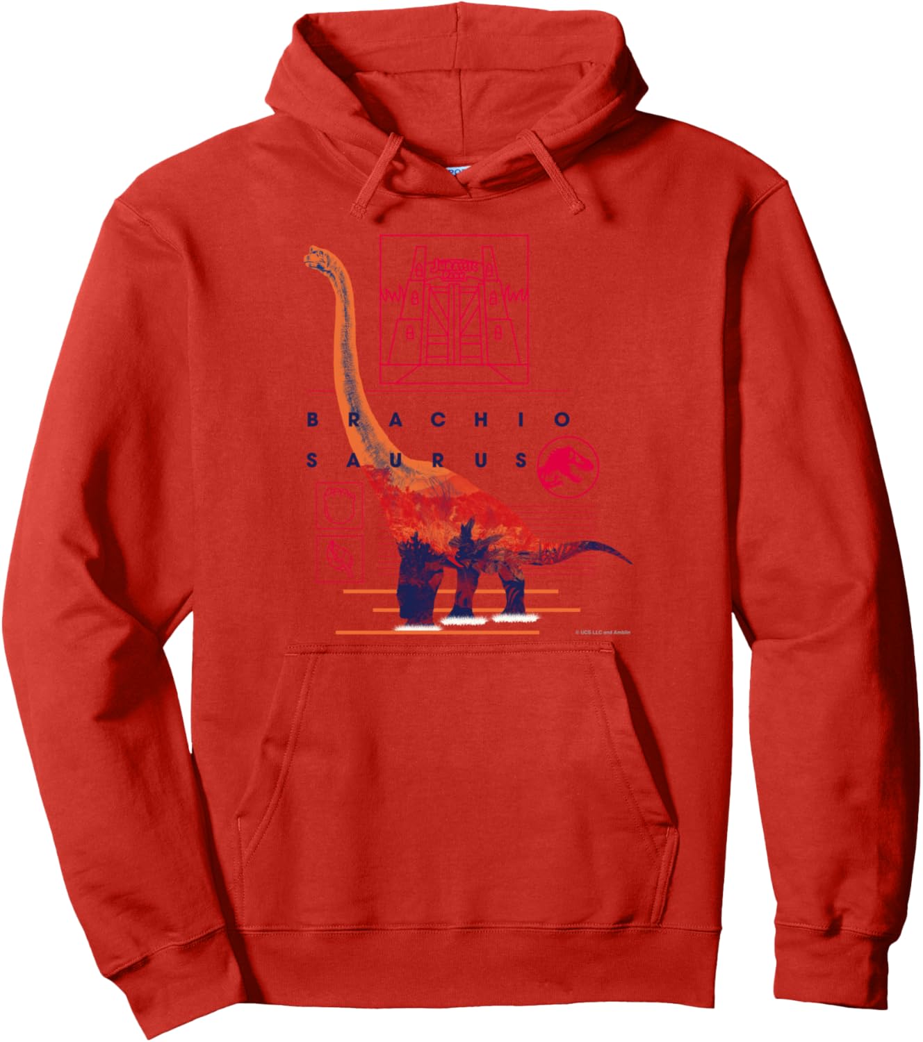 

Худи с изображением брахиозавра из «Парка Юрского периода» Jurassic Park, красный