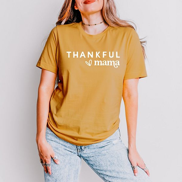 

Футболка с коротким рукавом Thankful mama bold heart Simply Sage Market, Mustard