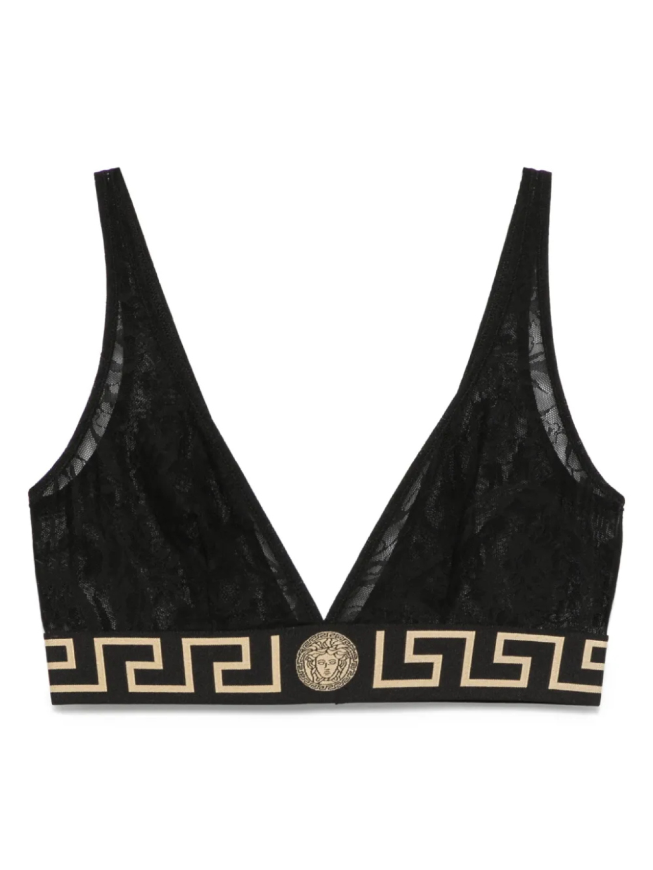 

Бюстгальтер-бралетт с гребенной каймой Versace, черный