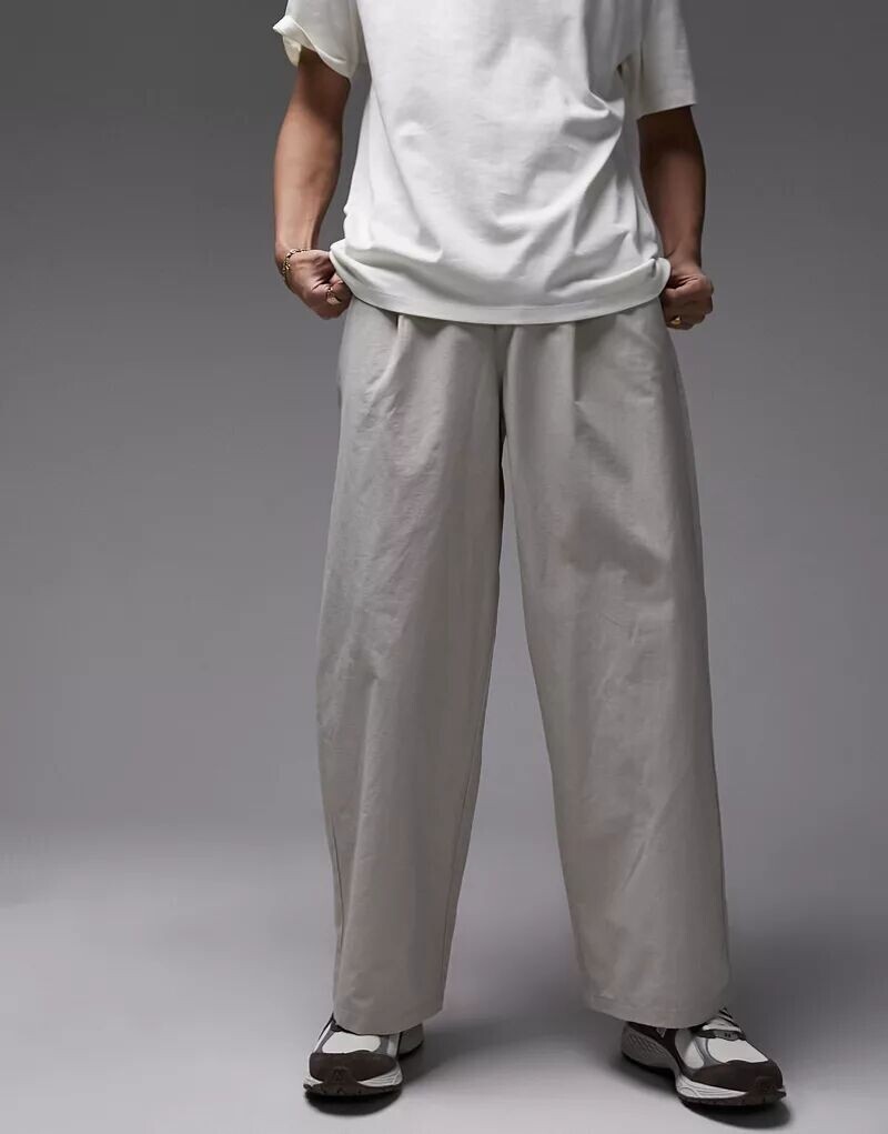 

Широкие брюки Topman бежевого цвета