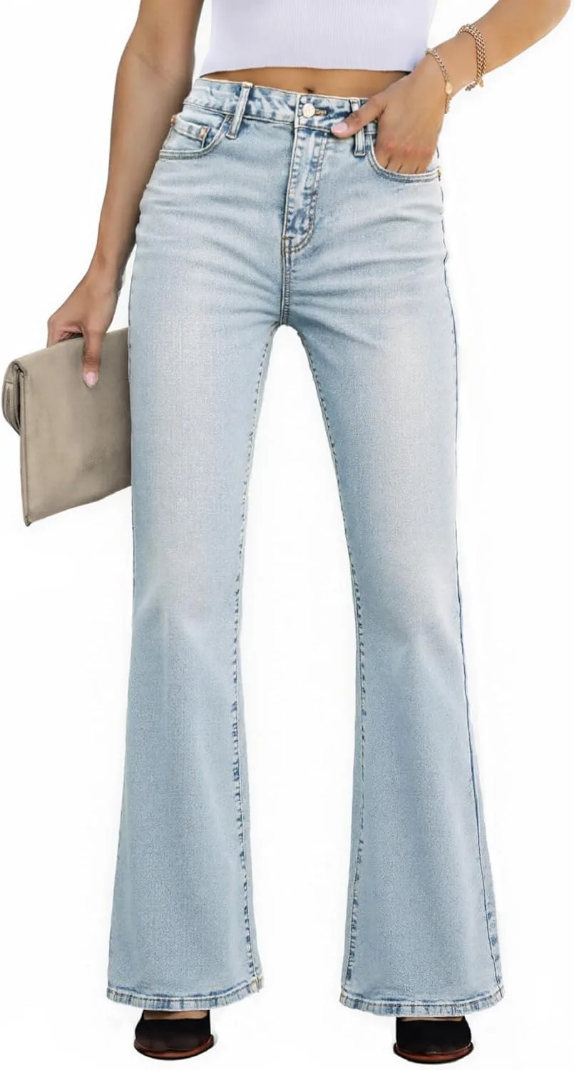 

EMMIOL Flare Jeans для женщин, Mid-High Waist, Bootcut, Stretchy Denim