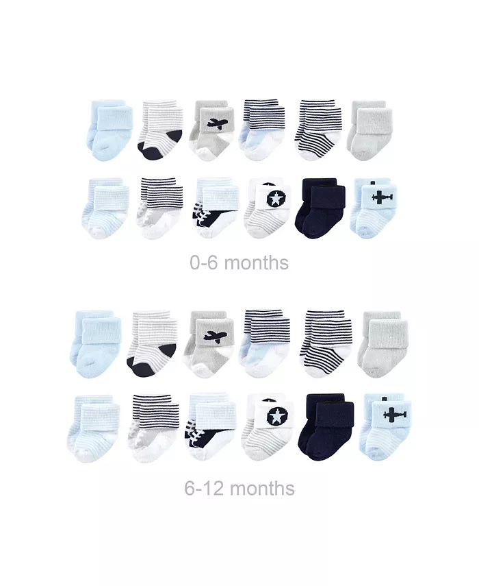 

Детские хлопковые махровые носки Baby Boys Grow with Me Luvable Friends, синий