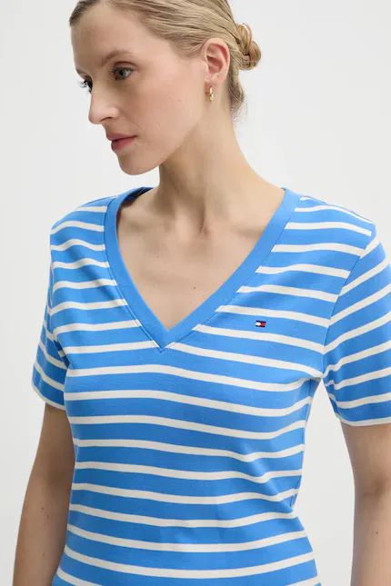 Футболка с коротким рукавом хлопковая Tommy Hilfiger, фиолетовый — фото 4
