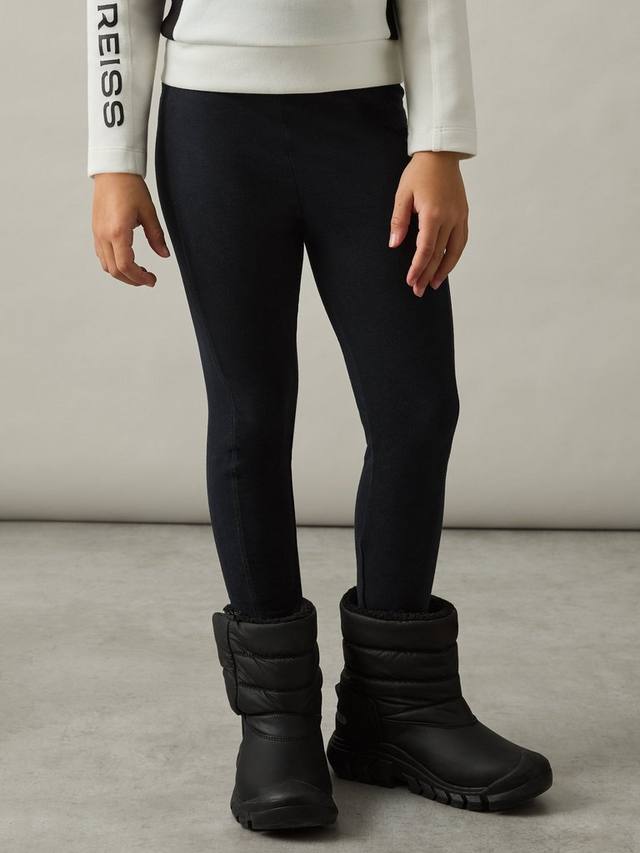 

Детские эластичные хлопковые леггинсы Kristen с логотипом Reiss, Black