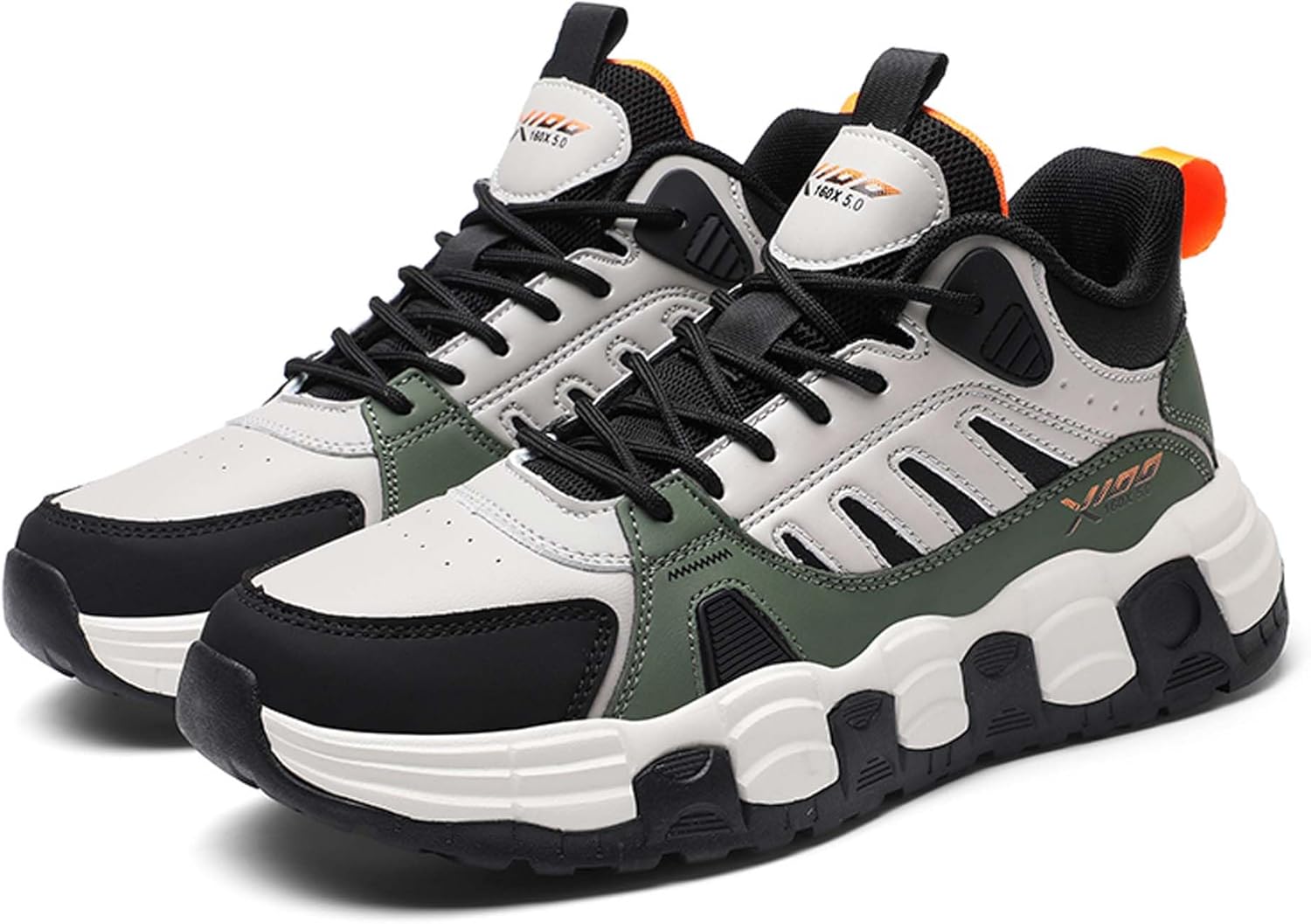 

Мужские кожаные беговые кроссовки для осени и зимы, легкие, модные, с нескользящей подошвой, дышащие спортивные туфли Dzbajrqm, зеленый