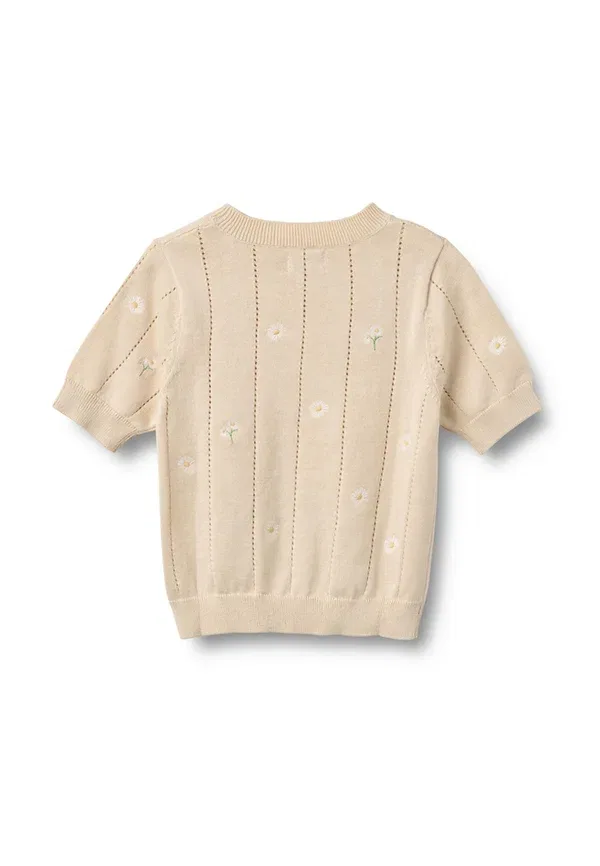 Футболка Malvina print t-shirt Wheat, 9731, цвет песочный с белыми цветами — фото 2