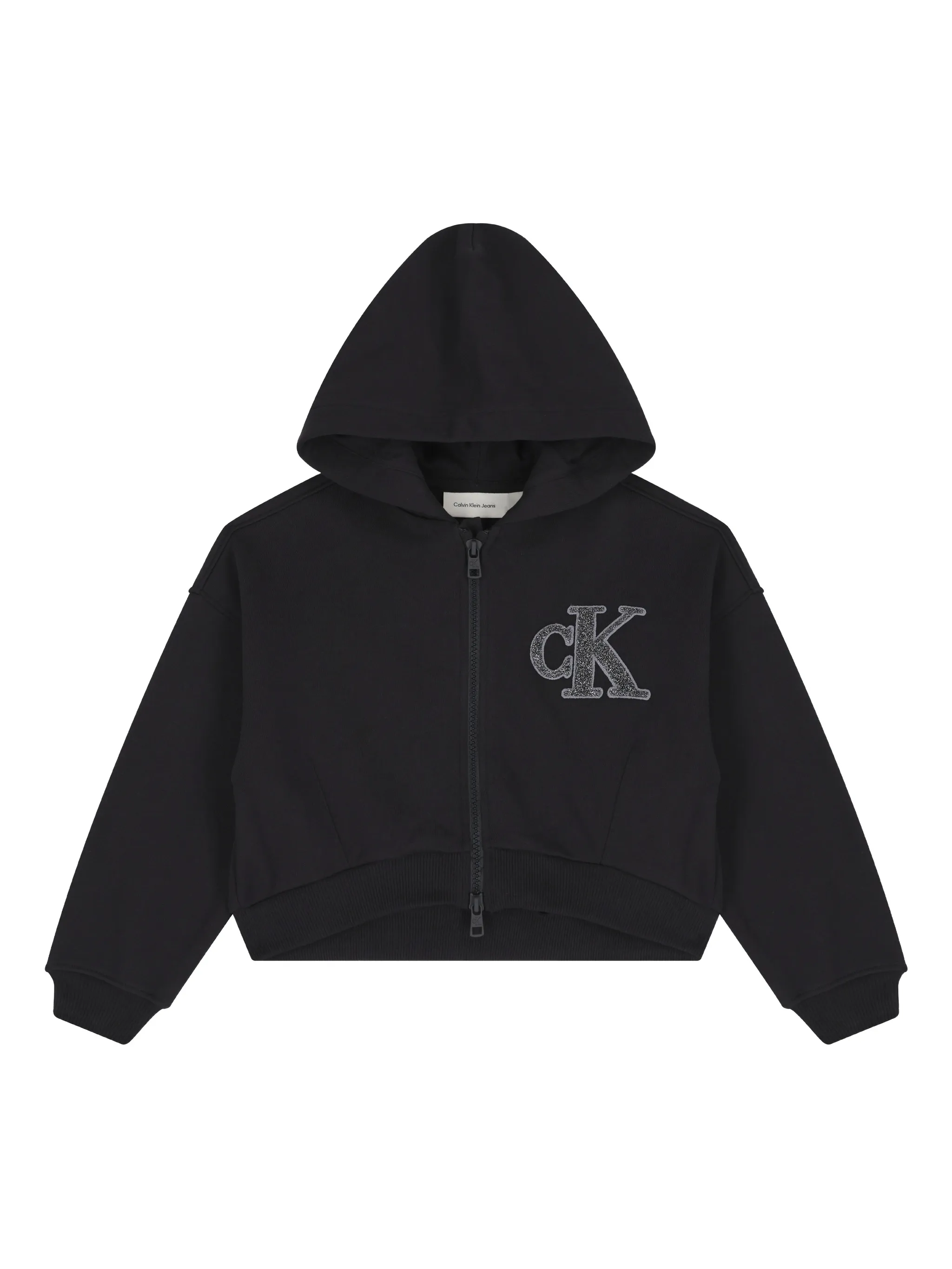 Толстовка с капюшоном на молнии с логотипом Calvin Klein Kids, черный — фото 3