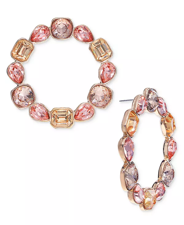 

Серьги-Кольца с золотистыми камнями, расположенными спереди, эксклюзивно в Macy's I.N.C. International Concepts, beige