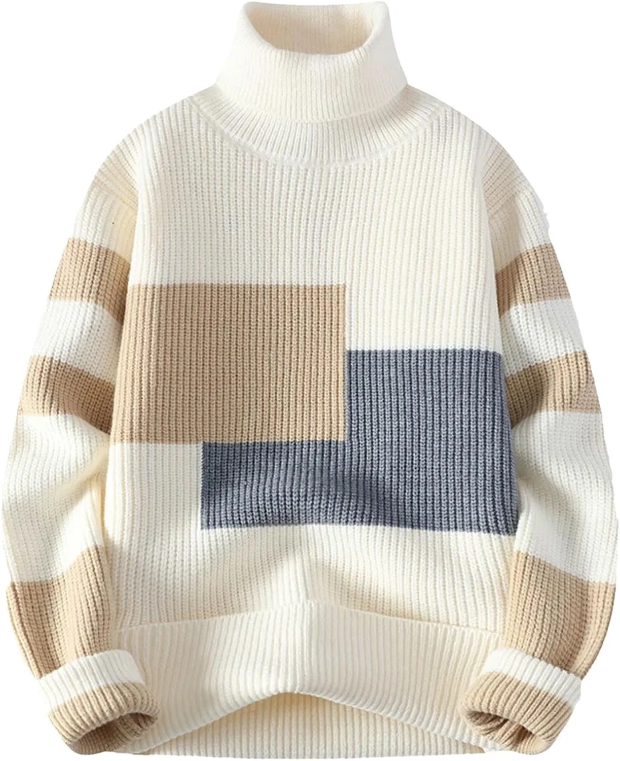 

Мужской зимний свитер в корейском стиле с воротником-стойкой