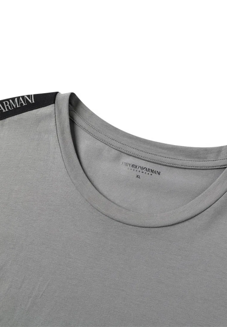 Мужская футболка с коротким рукавом, серая, модель EM000384 AF10779 Emporio Armani — фото 3