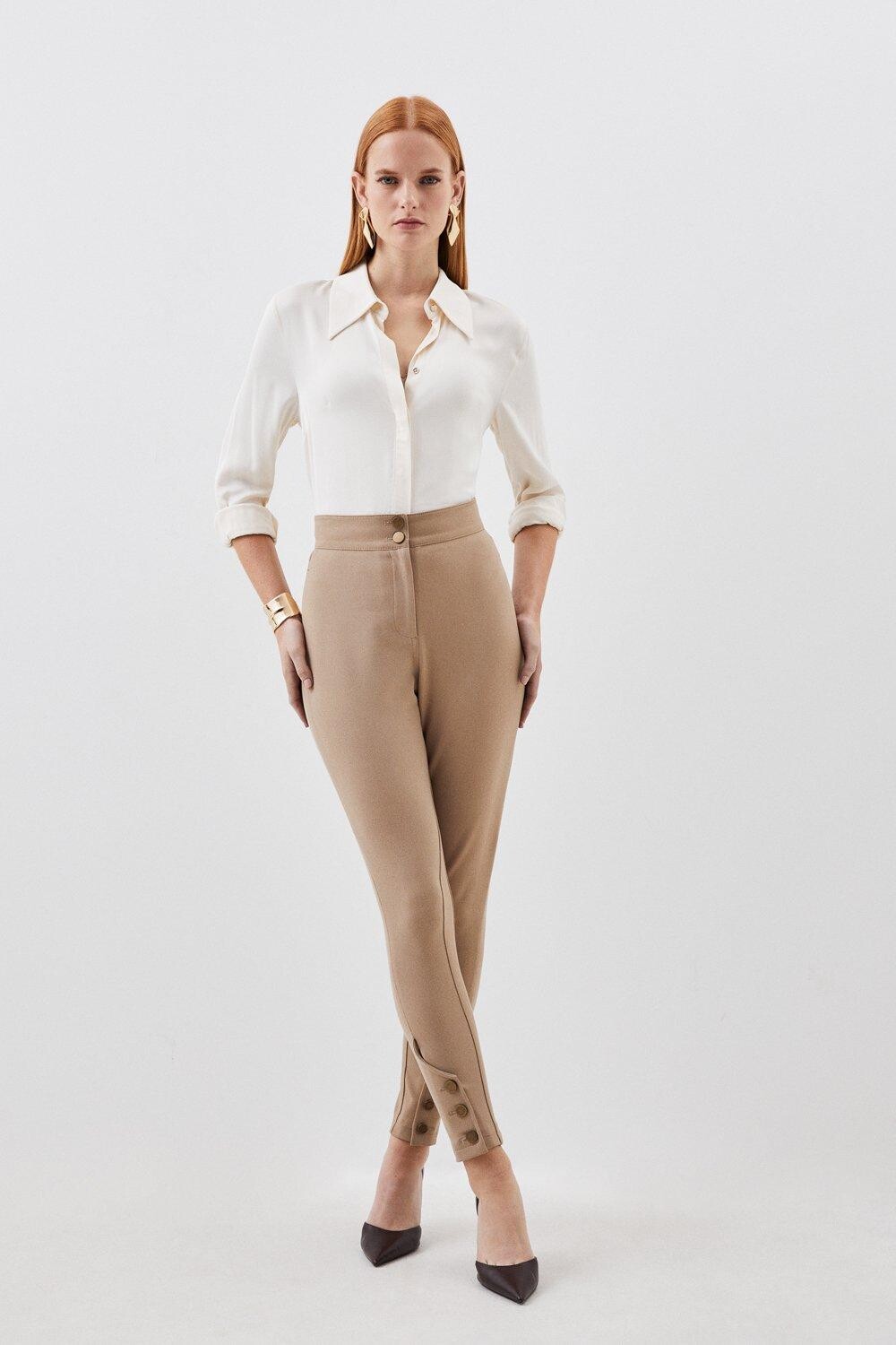

Деталь на пуговицах Bi Stretch Jodhpur Karen Millen, бежевый