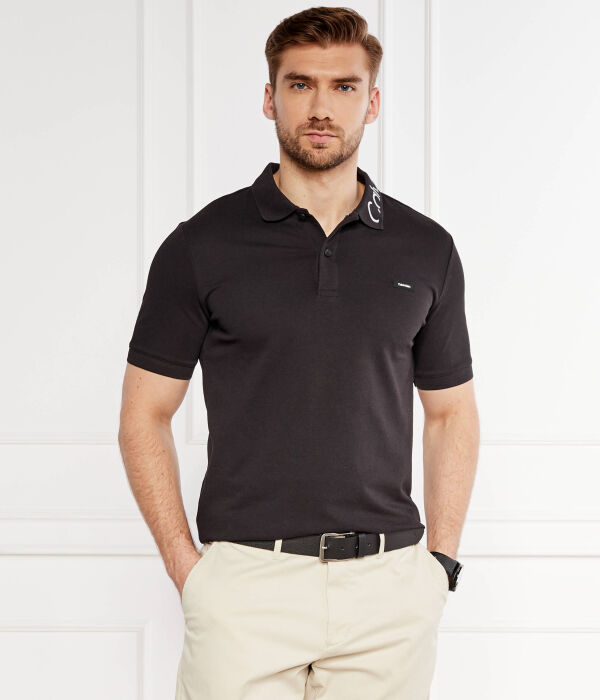 Поло Calvin Klein Pique Embroid, черный — фото 3