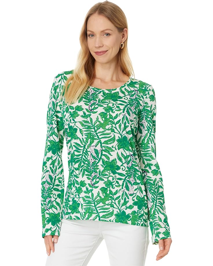 

Лонгслив Lilly Pulitzer Etta Scoop-Neck Long Sleeve, цвет Fiddle Leaf Green Lil Escape Plan