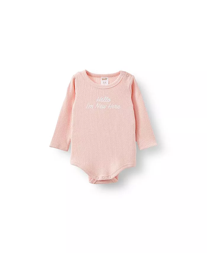 

Детский комбинезон с длинным рукавом Pointelle для мальчиков COTTON ON, розовый
