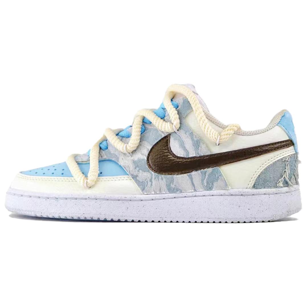 

Кроссовки Nike Court Vision 1 Skateboarding Shoes Women's Low-top Blue/beige/white, синий/бежевый