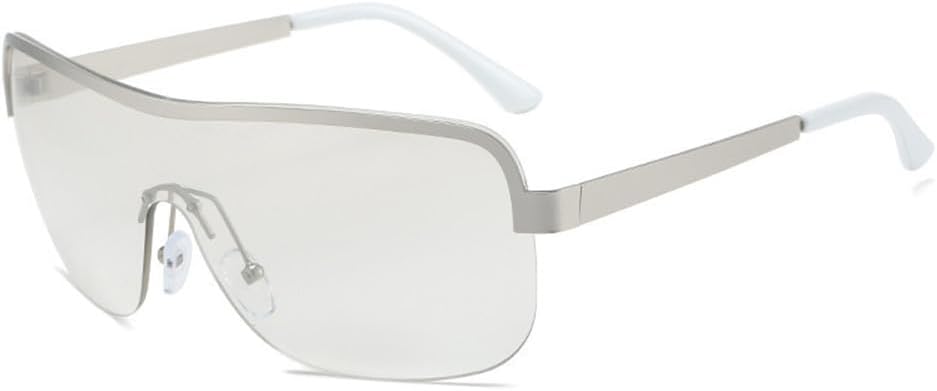 

Женские очки в стиле ретро, ​​уличные солнцезащитные очки, ветрозащитные модные солнцезащитные очки для активного отдыха, персонализированные очки в полуободковой оправе KTUCN, Silver